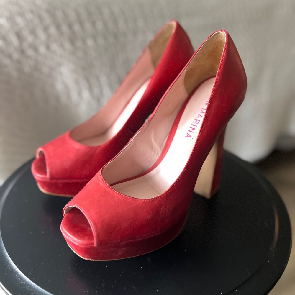 Brazilian brand - red comfortable heels! Worn twice! Size 7!